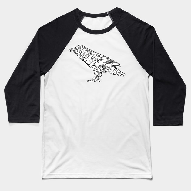 Native inspired Raven Baseball T-Shirt by DahlisCrafter